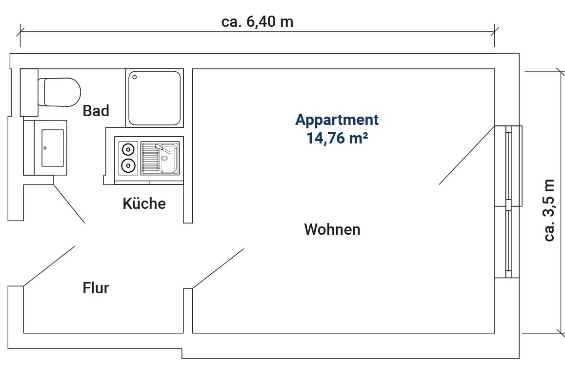 Stdentenwohnhweim Landau Wohnbeispiel